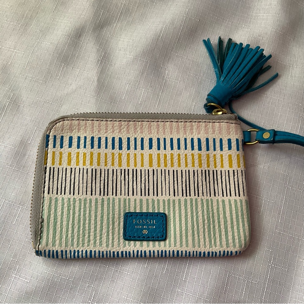 Fossil Striped Mini Wristlet Clutch with Tassel - Multicolor